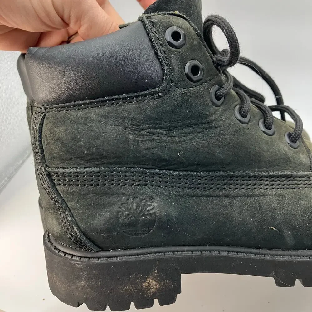 Timberland Youth Black Nubuck Waterproof Boots Sz 1 Primaloft Insulated‎ 12707